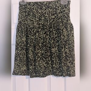 Cute green leopard print flounce skirt